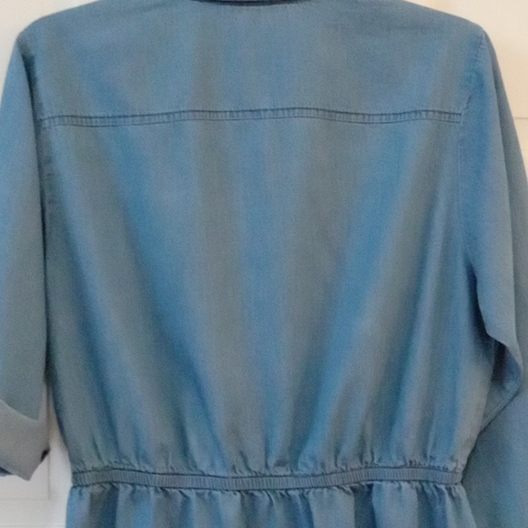 MPH Collection Denim Shirt Dress Blue Size L - Picture 6 of 9